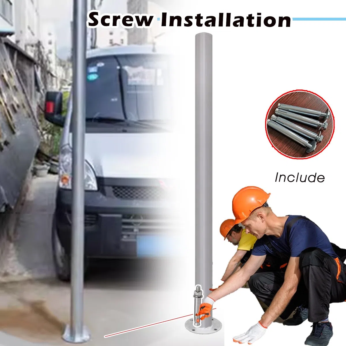 Parkplatzschild, Pfosten, Straßenschild, Stange für gewerbliche und private Nutzung, einfache Installation, 10,2 cm Durchmesser, perfekt für direkte und Stoppschilder, 230 cm hoch