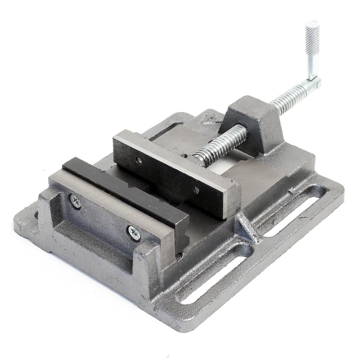 Wiltec Maschinenschraubstock 100 mm Backenbreite, Schraubstock aus Gusseisen für Werkstatt, Bohrmaschinenschraubstock als Spannwerkzeug
