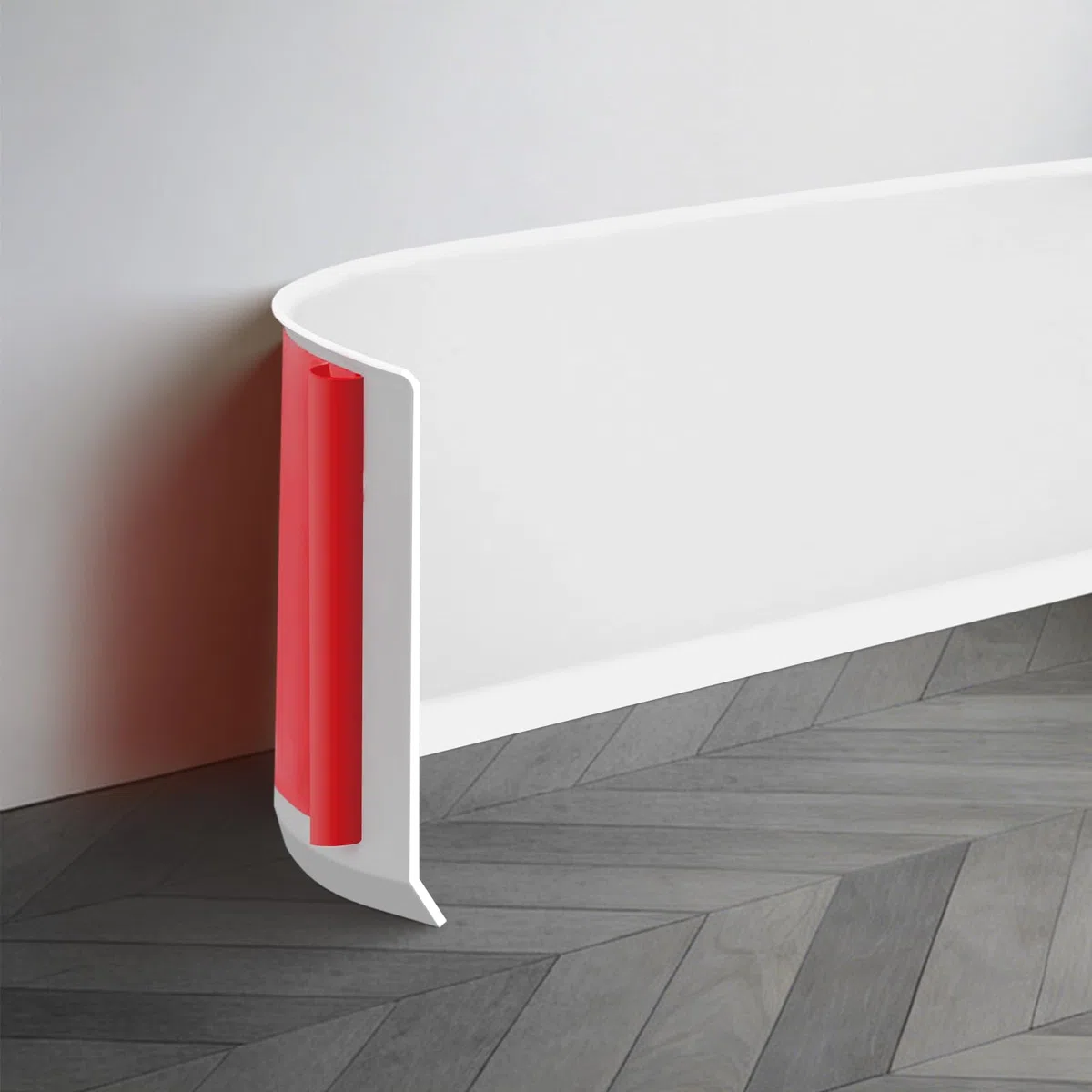 5M PVC Weichsockelleiste Selbstklebend, Flexible Sockelleiste 5cm Breite, Vinyl Abschlussleiste Boden Wand, Wasserdichte Skirting Board Trim für Küche Bad Wohnzimmer, Weiß