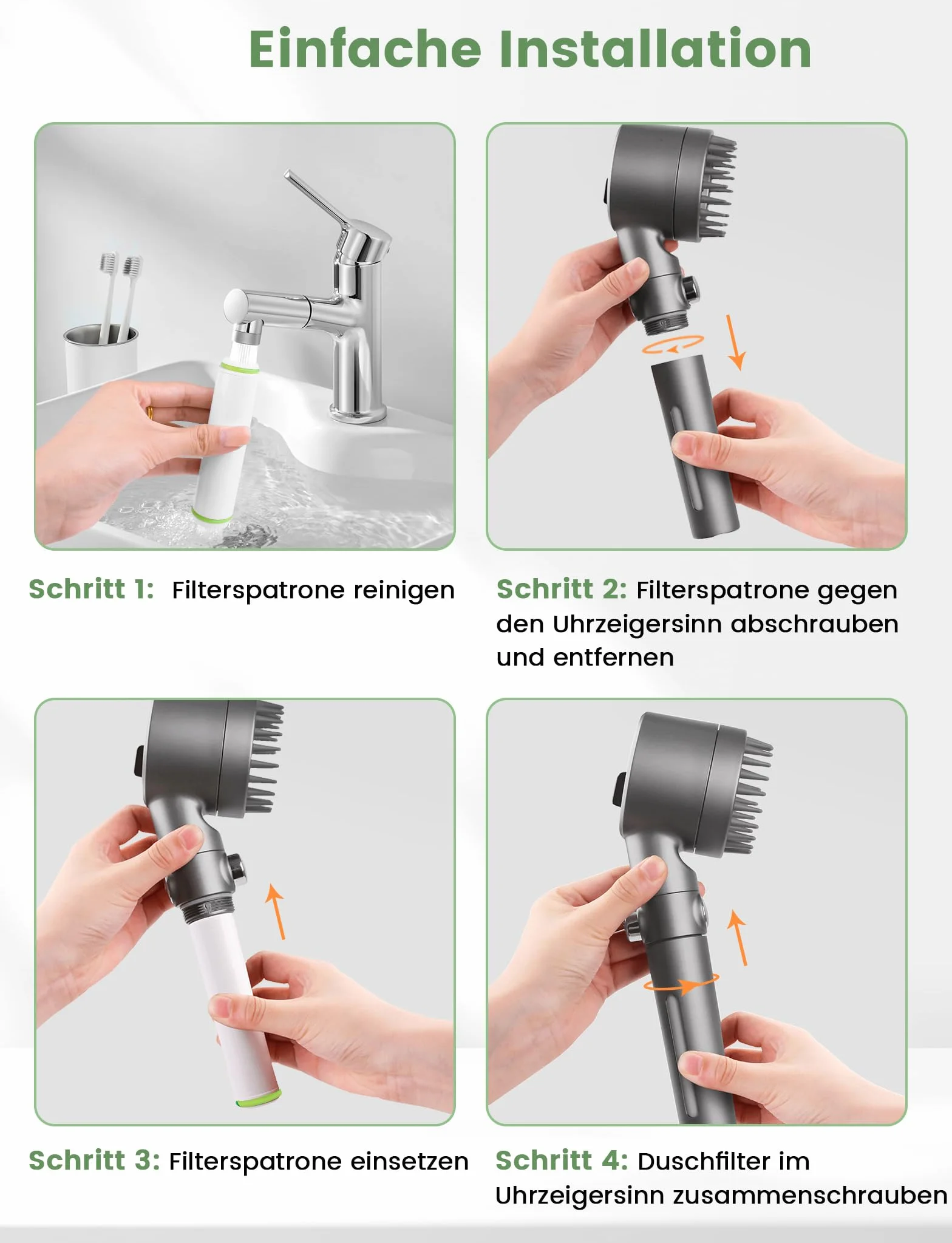 MEKO 2er Pack Filter NUR für Handbrause mit ASIN B0CGHXYM1Y von MEKO, 15 Schichten Ersatzfilter für hartes Wasser Reinigen und Entfernen von Chlor und schädliche Substanzen