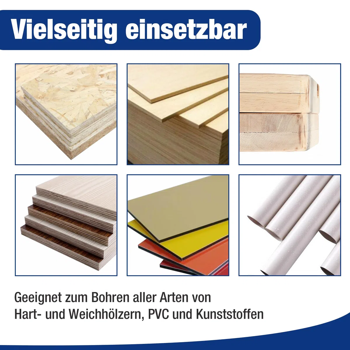WORKPRO Holzbohrer-Set, flach, Sechskantschaft, Schnellwechsel, 12 mm, 16 mm, 18 mm, 20 mm, 22 mm, 25 mm, 28 mm, 32 mm, 8 Stück