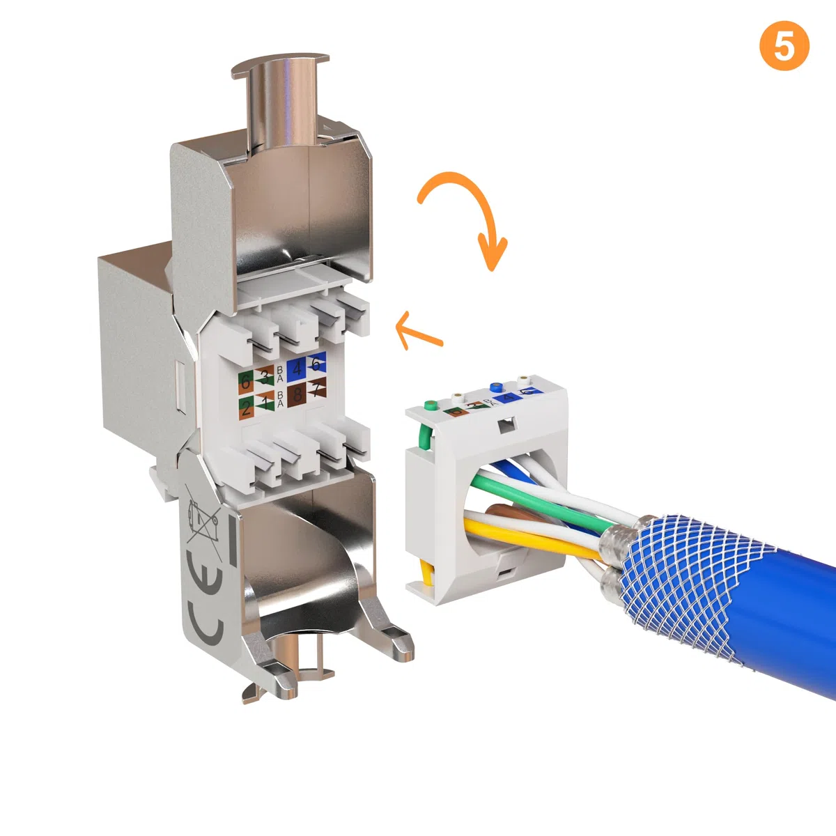 CAT8.1 Universal Netzwerkdose, 40 Gbit/s Ethernet, Aufputz oder Unterputz, 2x RJ45 Keystone geschirmt, EIA/TIA-568-A/B 8P8C, Abwärtskompatibel zu CAT8, CAT7, CAT6a, CAT6, CAT5e, CAT5 …, weiß