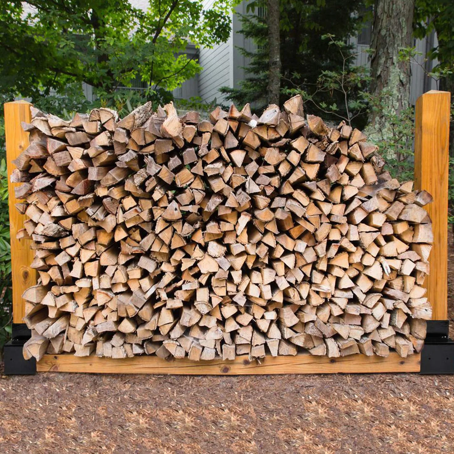 Holzstapelhilfe,stabile Holz Stapelhilfe,Brennholz Stapelhilfe,Holzstapelhalter,Kaminholz,Gestell Holz schwarz (8 Stück)