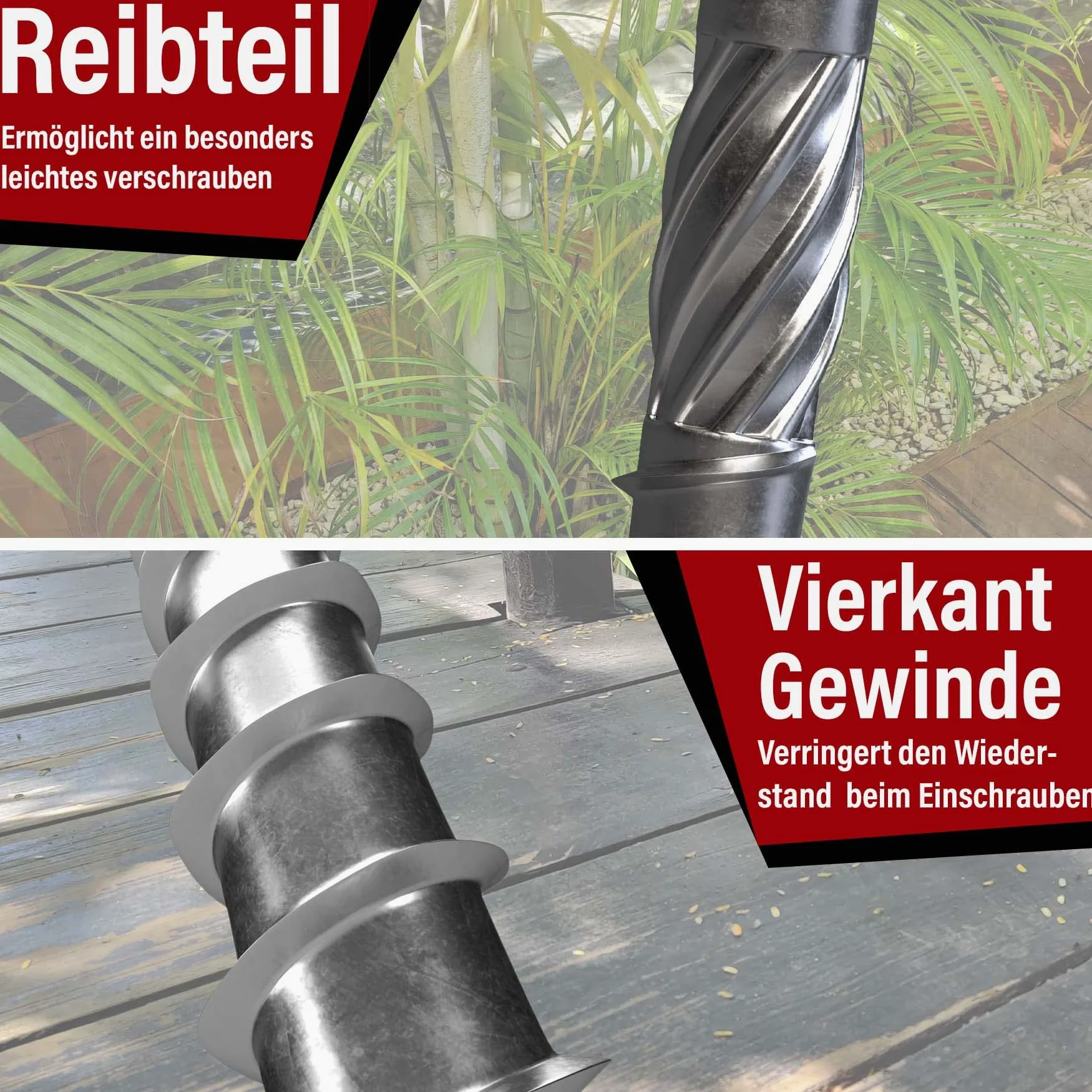 Terrassenschrauben 5 x 80 T-INOX 100 Stück Edelstahl gehärtet C1, Torx 25, inkl. Edelstahl Bit