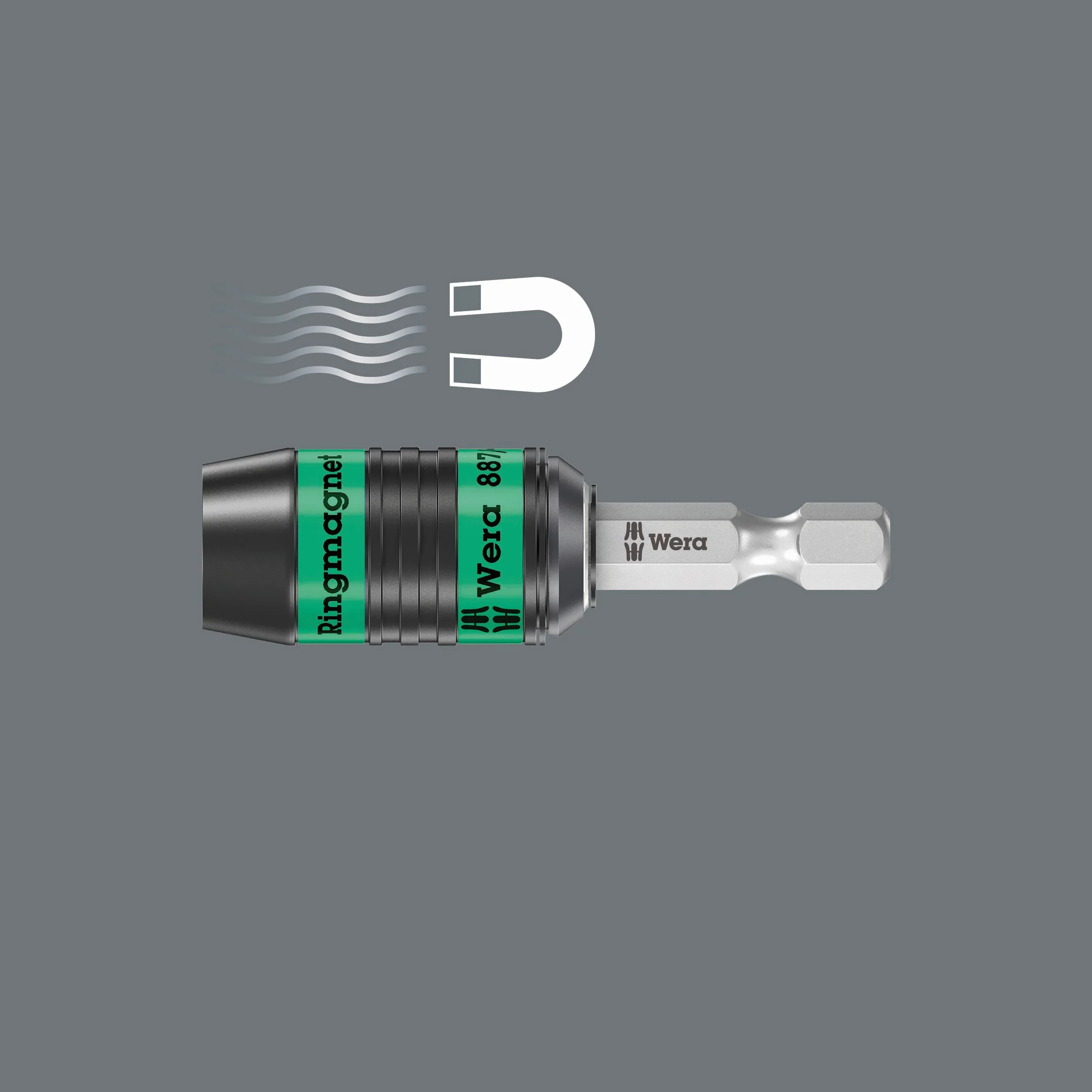 Wera 887/4 RR SB Rapidaptor Universalhalter mit Ringmagnet, 1/4 Zoll x 57 mm, 05073511001