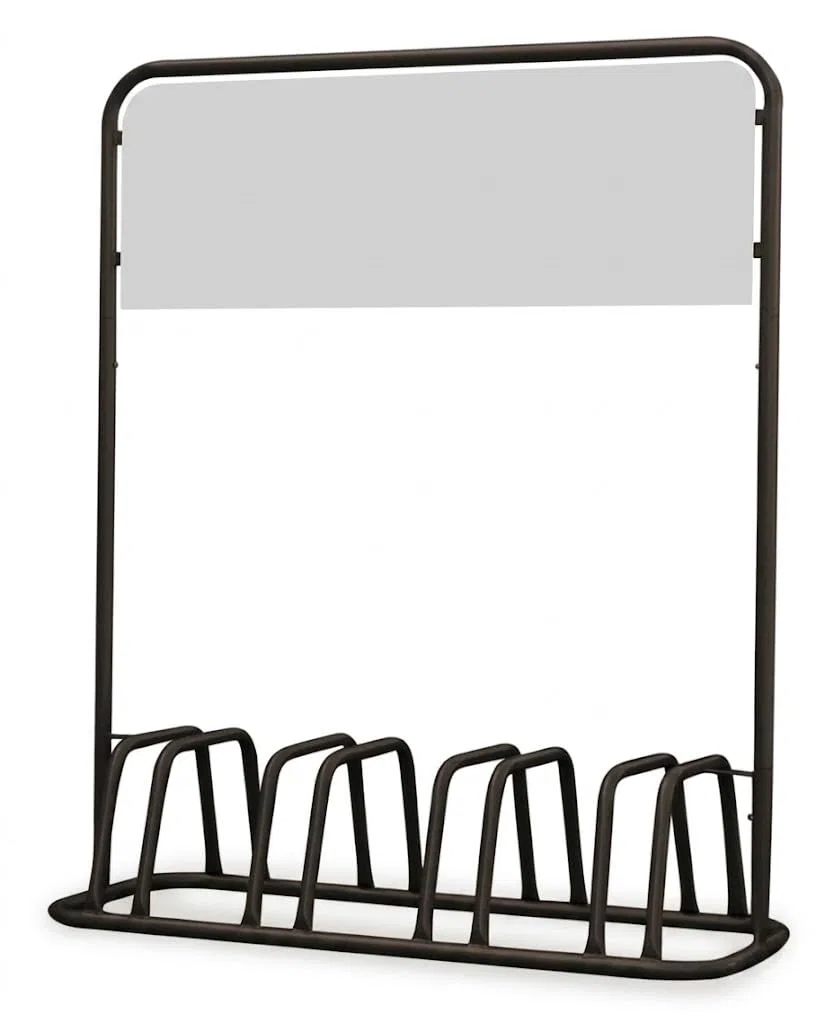 4er Werbe-Fahrradständer mit Werbeschild/Fahrradhalter + Werbetafel (schwarz)