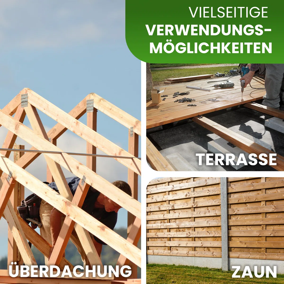 Pfosten Kantholz Lärche 70 x 70 mm Höhe 120 cm Konstruktionsholz 4-seitig glatt