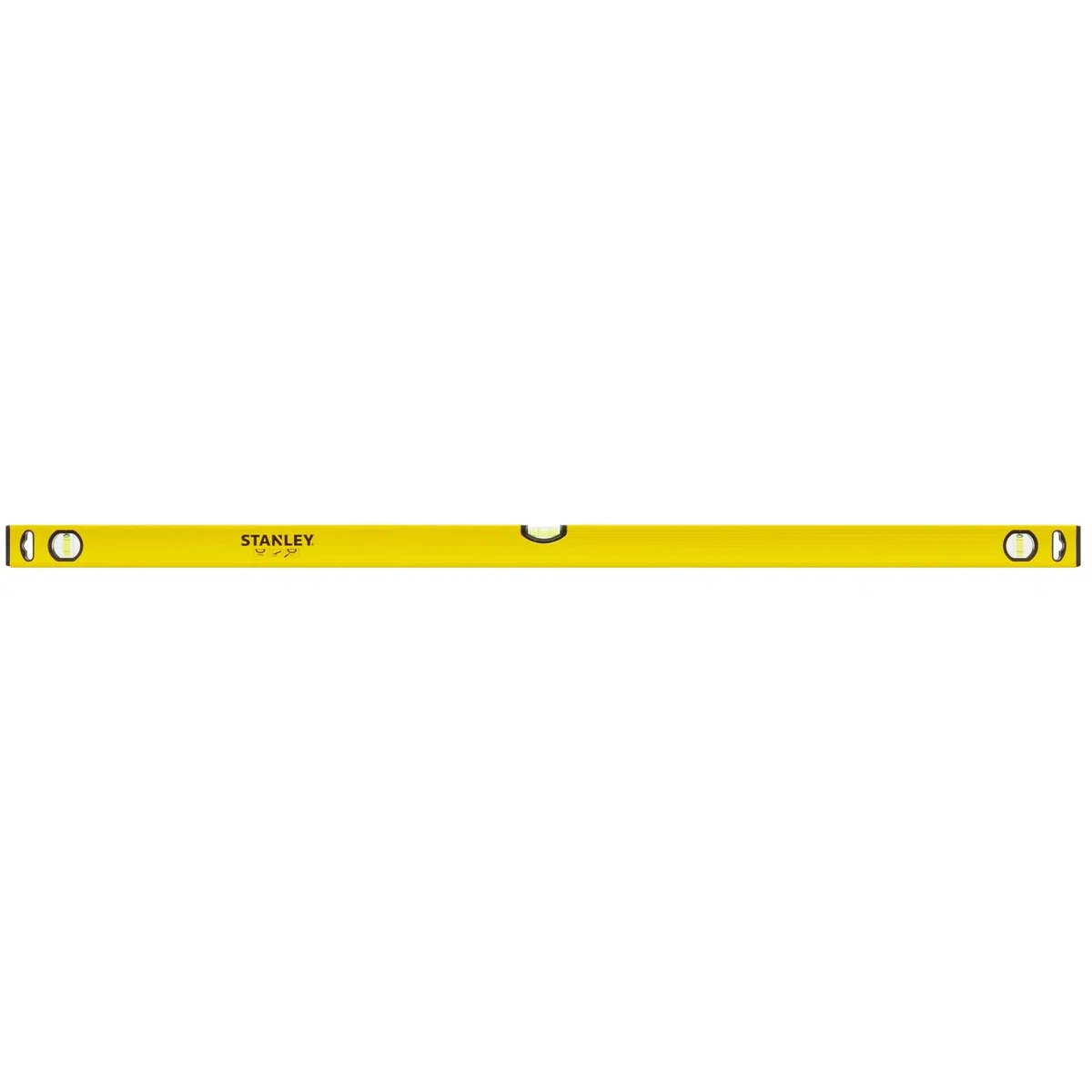 STANLEY Hohlprofil-Wasserwaage Klassik (120 cm Länge, horizontale/vertikale Libelle, Schockabsorber, Genauigkeit ±0,5 mm/m) STHT1-43106