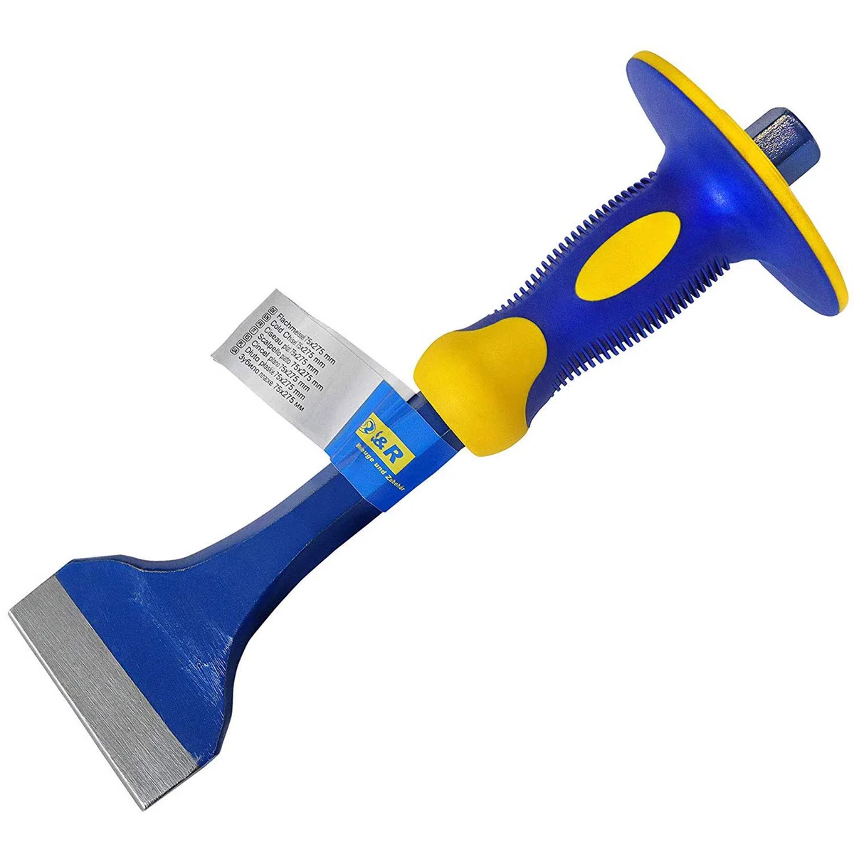 S&R Flachmeißel 275 x 75 mm aus CHROM-VANADIUM Stahl mit Handschutz in Profi-Qualität, Meissel, Handmeissel, Spatmeißel, Brechstange, Stemmeisen für den beruflichen Dauereinsatz